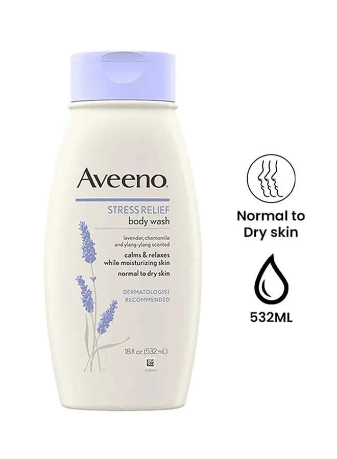 Body Wash Stress Relief 18 Ounce (532ml) (3 Pack)