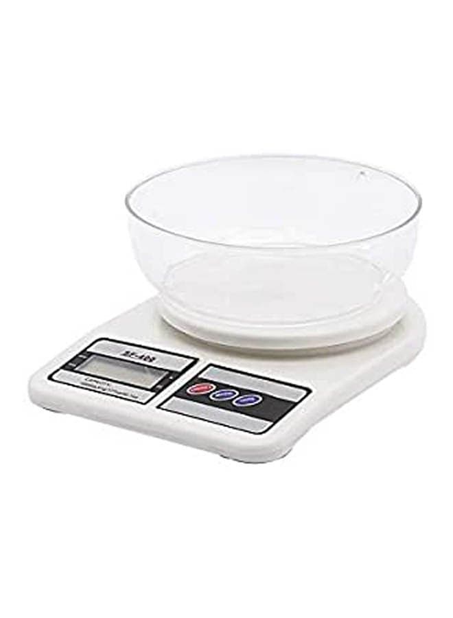 Electronic Digital Kitchen Scale 10Kg White
