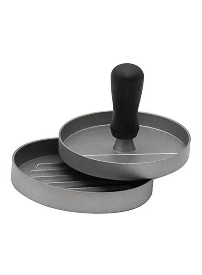 Round Shape Hamburger Press Aluminum Alloy Hamburger Meat Beef Grill Burger Press Kitchen Food Mold Silver 11cm