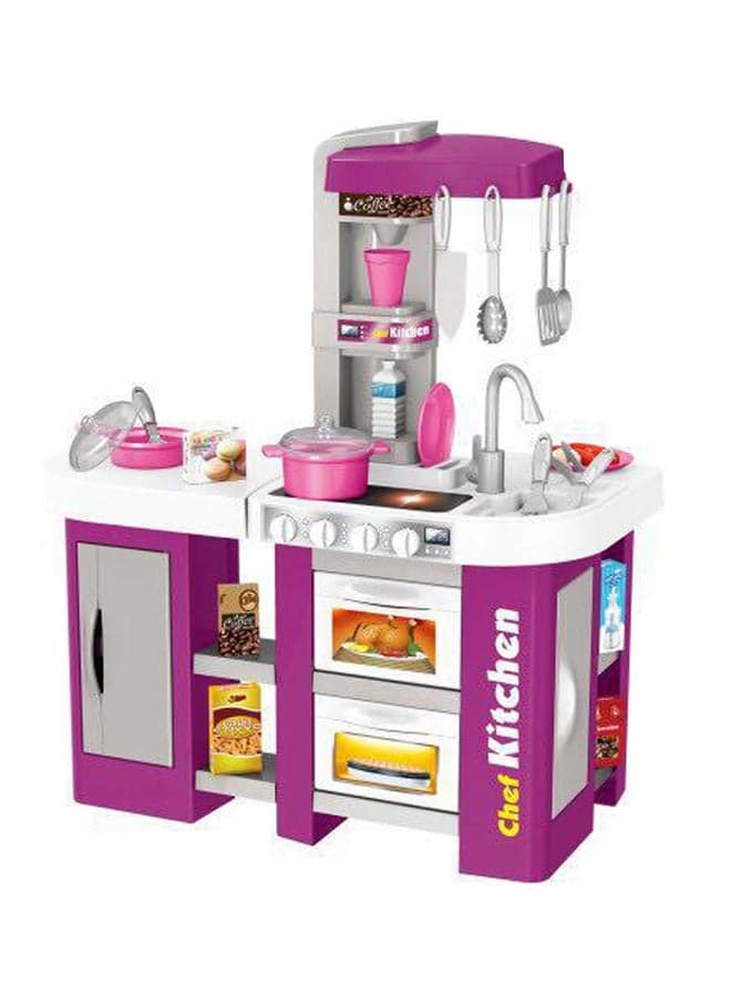 Portable Lightweight Compact Unique Authentic Pretend Creative Kitchen Playset 61X33X72.5cm