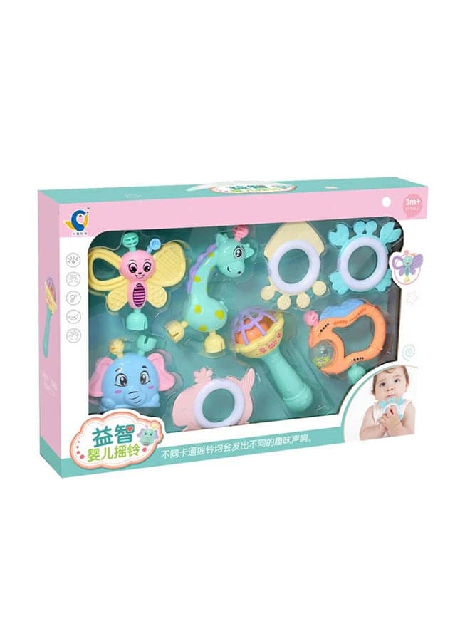 8-Piece Multi-Shaped Baby Rattle Toy Set