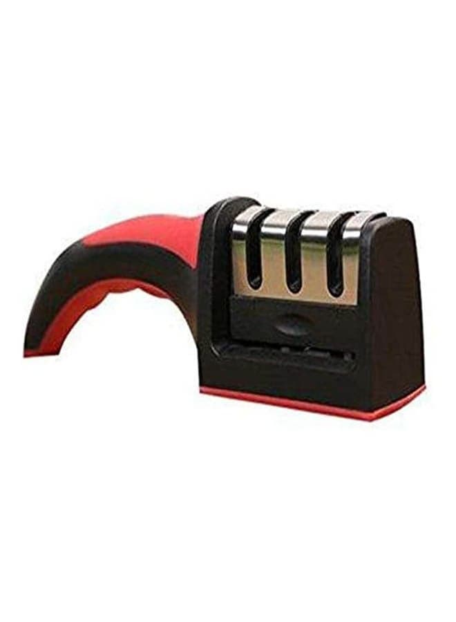 3 Stage Manual Stainless Steel Knife Sharpener Kitchen Whetstone For Sharpening Knives Serrated Knives And Straight- Black Black