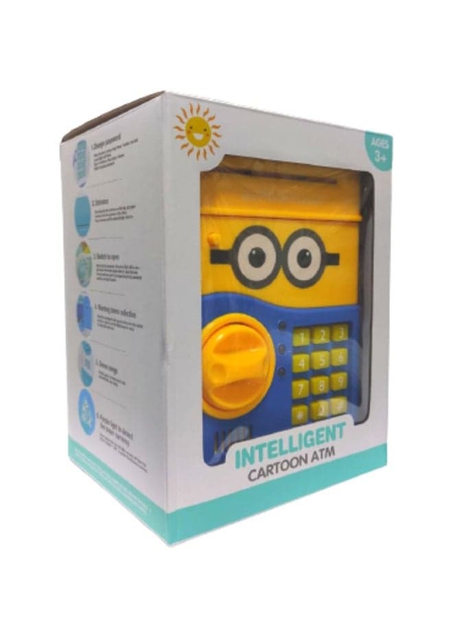 Large Capacity Creative Design Minion Piggy Bank Mini Atm Animation Safe Box 15x20x14cm