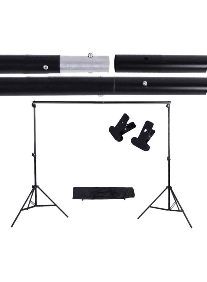 Adjustable Background Support Stand Photo Backdrop Crossbar Kit Black/Silver