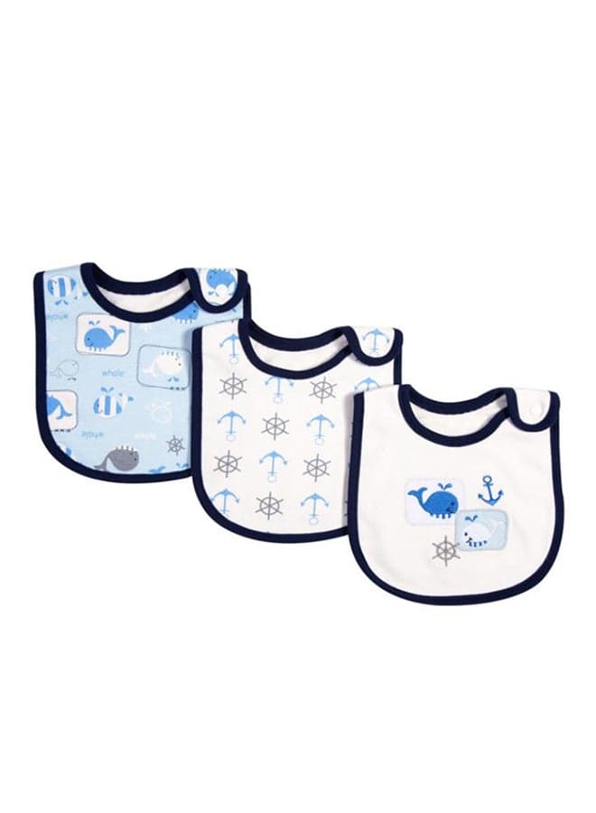 3-Piece Printed Cotton Bib Set