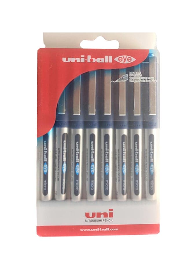Eye Roller Ball Pens Set 0.5mm Blue/Silver