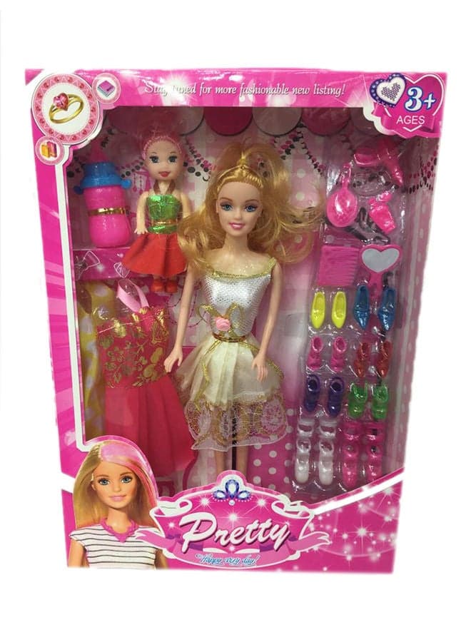 2-Piece Barbie Doll Set With Accessories 23x34x4cm
