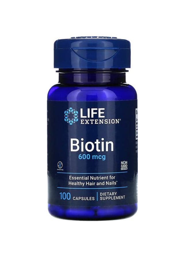 Biotin 600 mcg- 100 Capsules