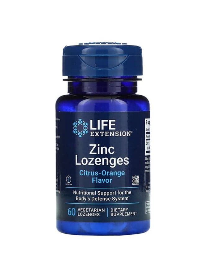 Zinc Lozenges Dietary Suplement - Citrus Orange