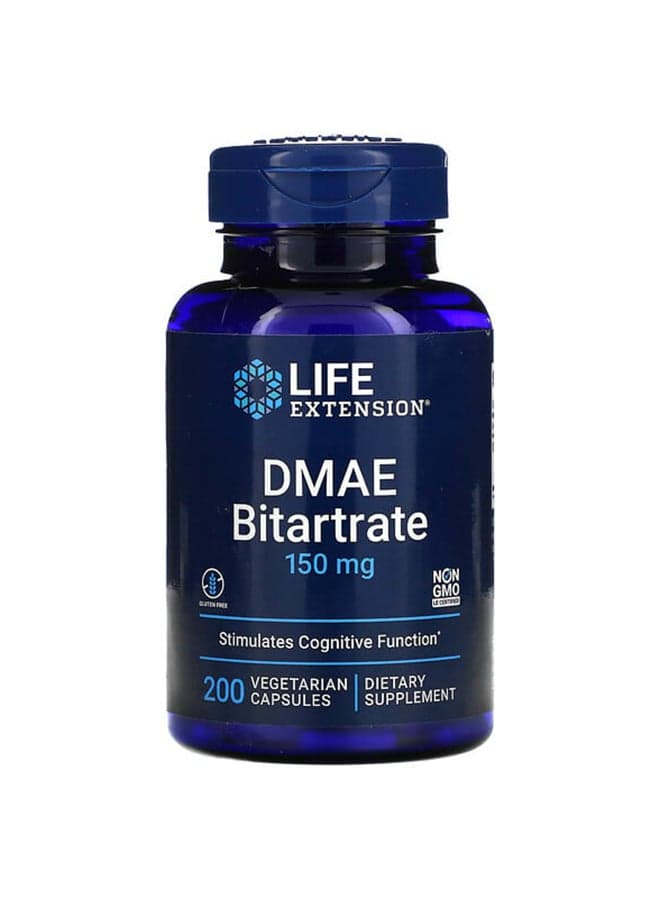 DMAE Bitartrate Dietary Supplement 150 mg - 200 Capsules