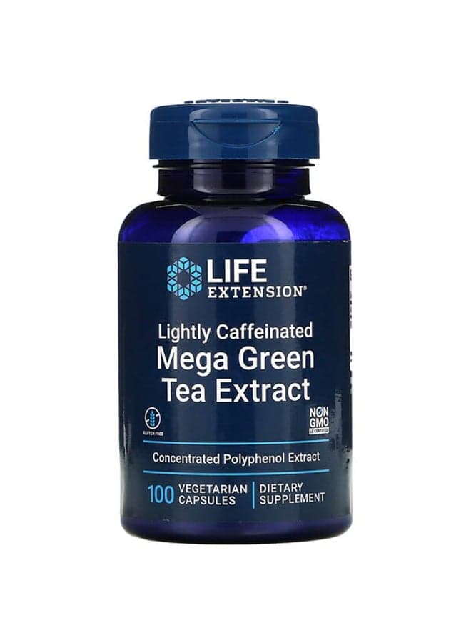 Mega Green Tea Extract - Lightly Caffeinated - 100 Vegetarian Capsules
