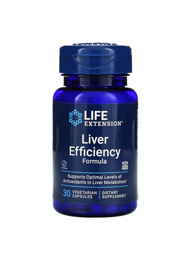 Liver Efficiency Formula Dietary Supplement - 30 Vegetarian Capsules