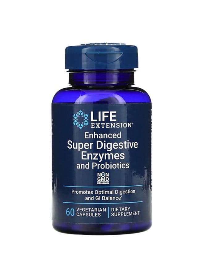 Enhanced Super Digestive Enzymes With Probiotics - 60 Capsules