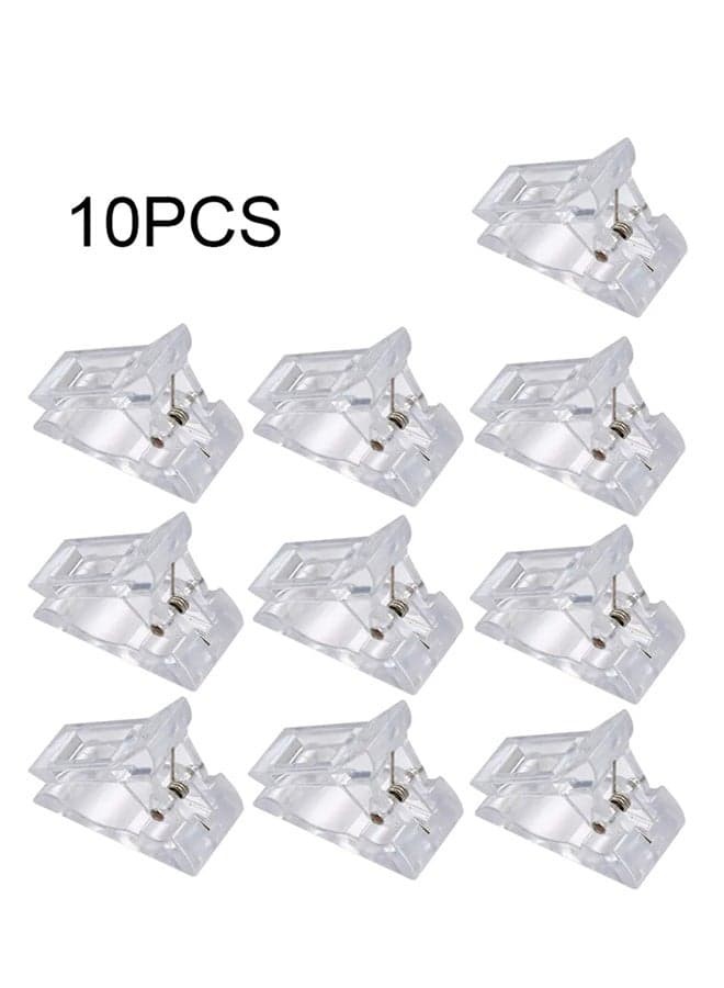 10 Piece Transparent Nail Gel Quick Building Nail Tip Clips Transparent
