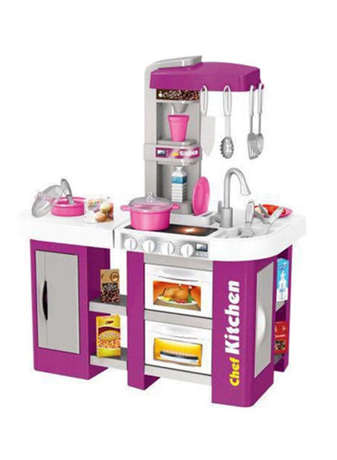 49-Piece Portable Lightweight Durable Talented Pretend Chef Kitchen Play Set 61x33x72.5cm