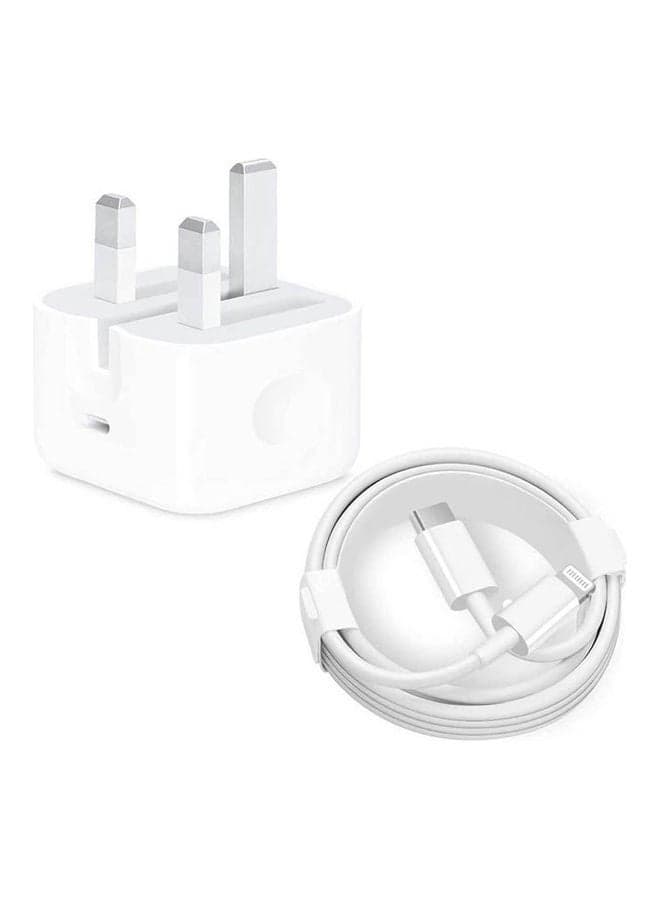 25W Adapter With Usb-C Cable White