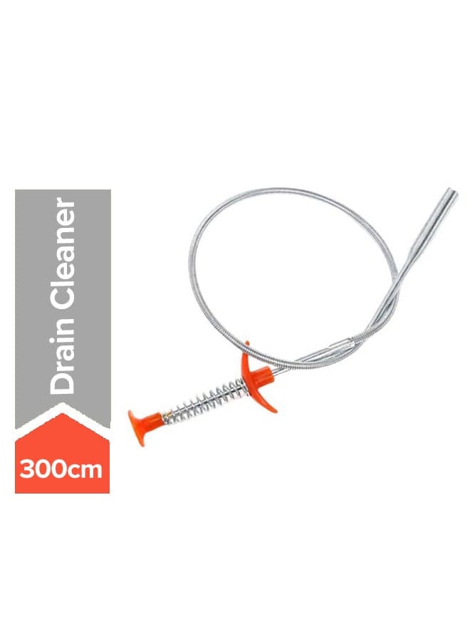 Spring Pipe Dredging Tool Silver 300cm