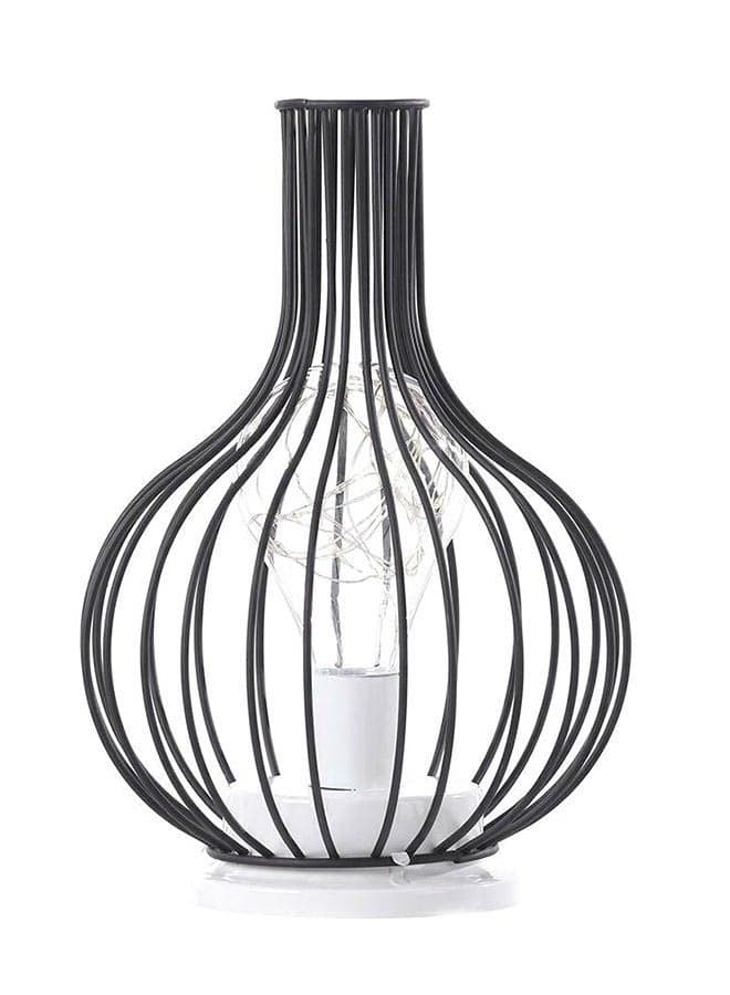 Retro Wrought Art Hollow Bottle LED Table Lamp Black 15 x 15 x 24cm