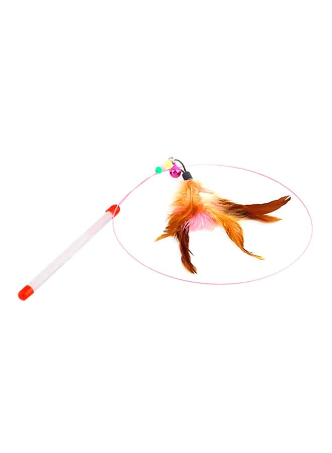 Wire Chaser Wand Teaser Feather Toy Multicolour