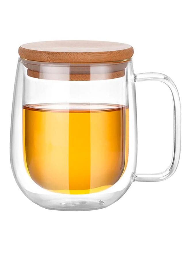 Double Tumbler Mug With Lid Clear 75x10.5cm