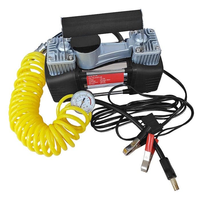 Dual Cylinder Car Tyre Inflator Air Compressor Pump