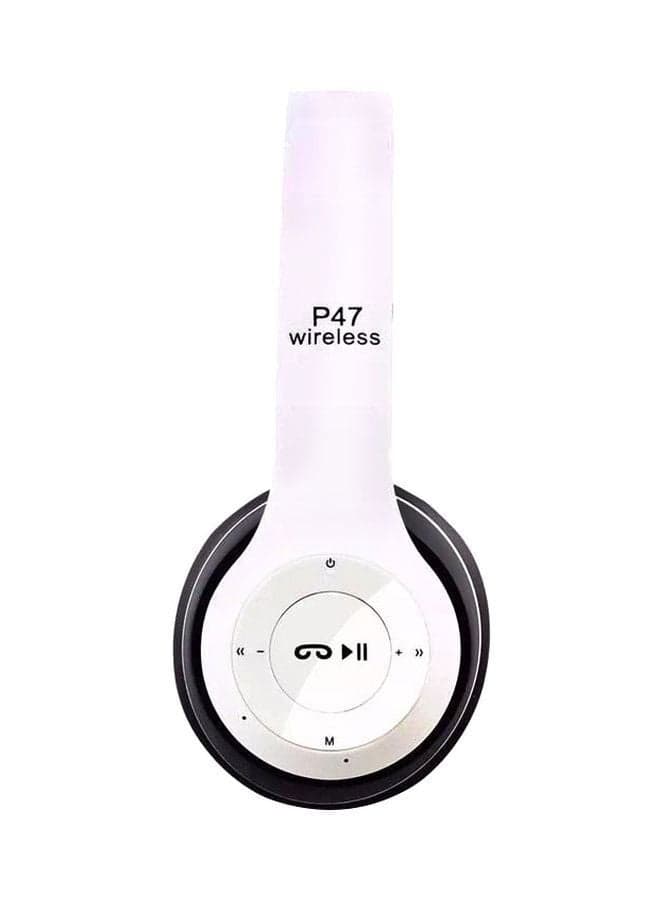 Bluetooth On-Ear Headphones With Mic White/Black