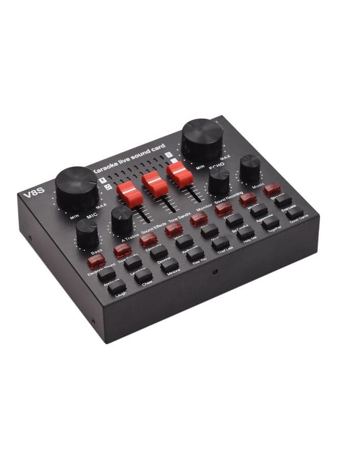 V8S External Live Sound Card Mini Mixer V9545_P Black