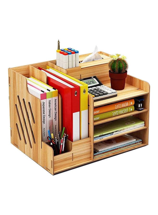 Wooden Desk Organizers and Storage Brown