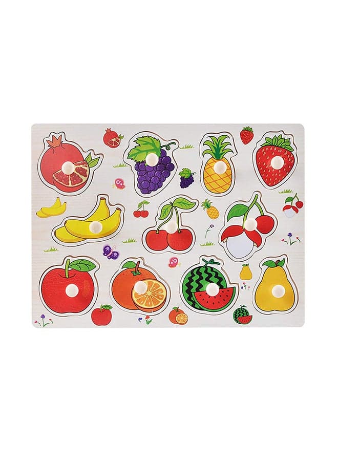 Wooden Animal Fruits Jigsaw Puzzle 30 x 22.5cm