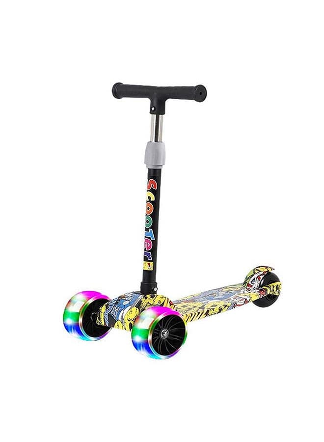Tri Flash Wheel Graffiti Foldable And Adjustable Kids Scooter 55x58x25cm