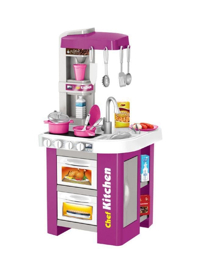 49-Piece Portable Lightweight Durable Talented Pretend Chef Kitchen Play Set 34.5X33X72.5cm