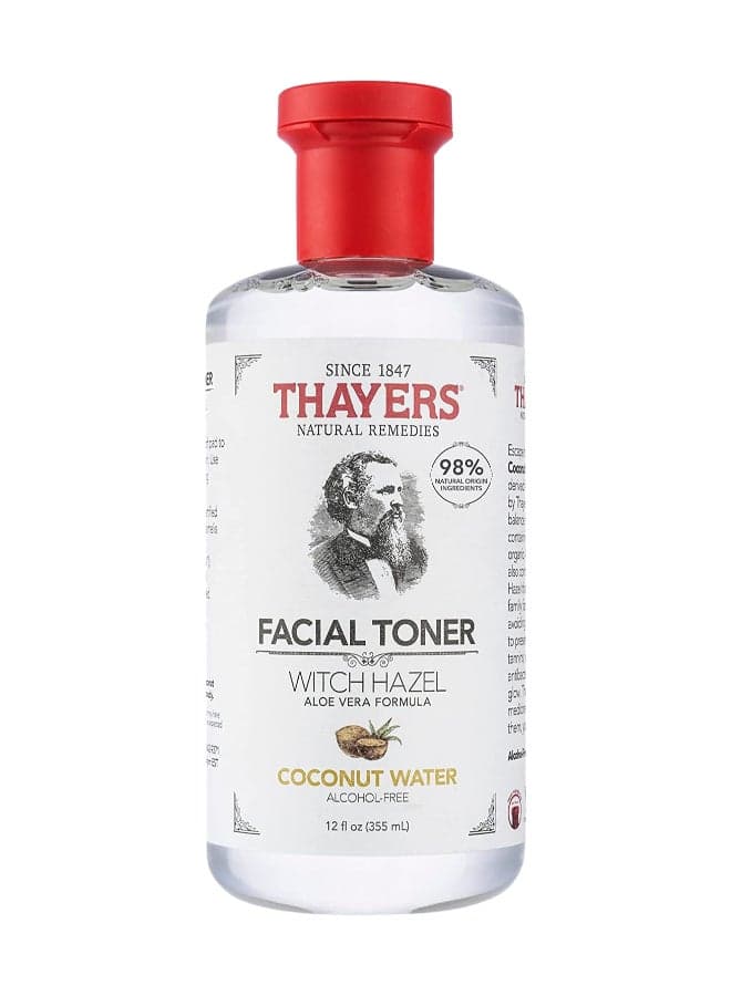 Alcohol Free Coconut Water Witch Hazel Facial Toner Clear 355ml