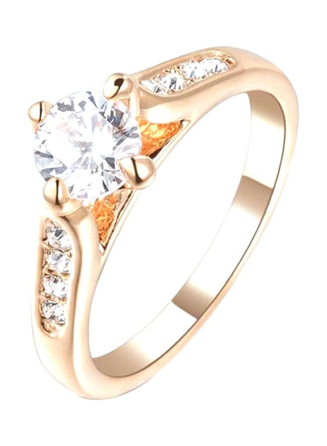 18K Gold Rose Plated Engagement Ring