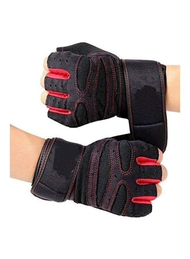 Anti-Slip Adjustable Velcro Strap Weightlifting Gloves L L