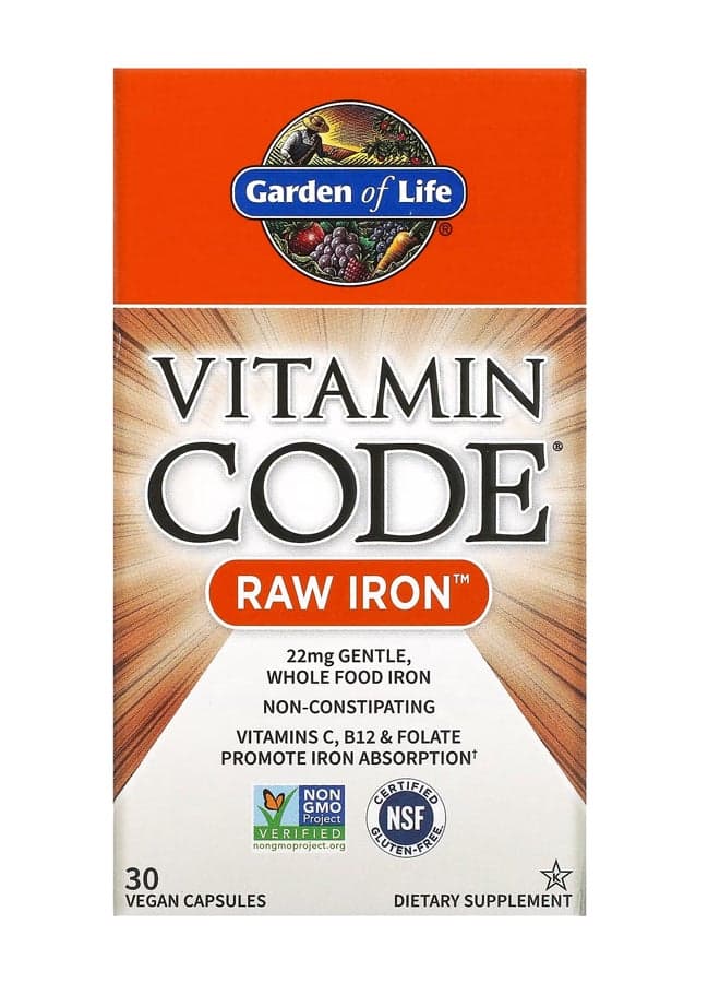 Vitamin Code Raw Iron Dietary Supplement - 30 Capsules