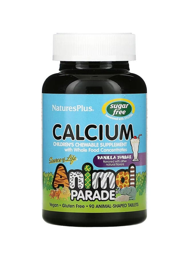 Natural Vanilla Sundae Flavor Animal Parade Calcium - 90 Tablets