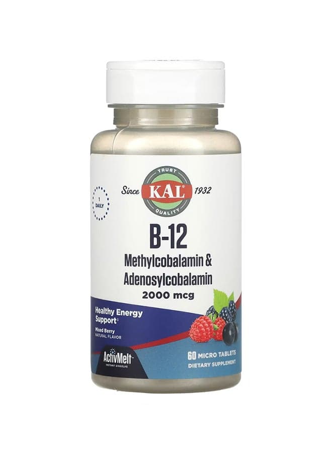 B 12 Methylcobalamin And Adenosylcobalamin Supplement - 60 Tablets
