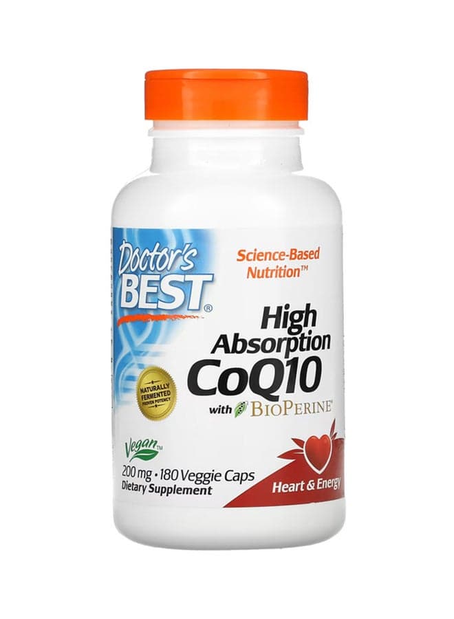 High Absorption CoQ10 With BioPerine - 180 Veggie Caps