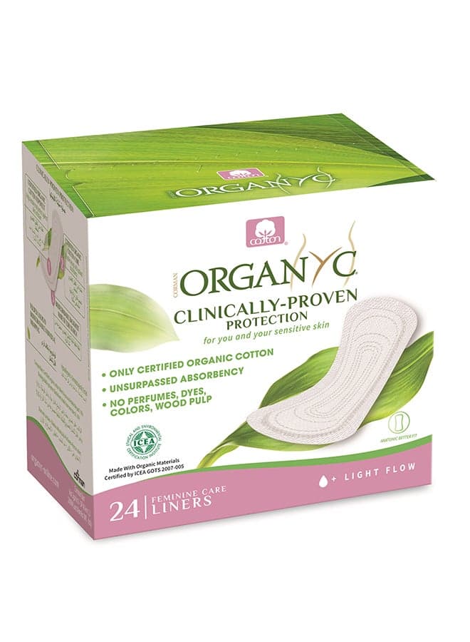 Panty Liners Organic Cotton Sanitary Pads 24 Pieces White 24 Pieces