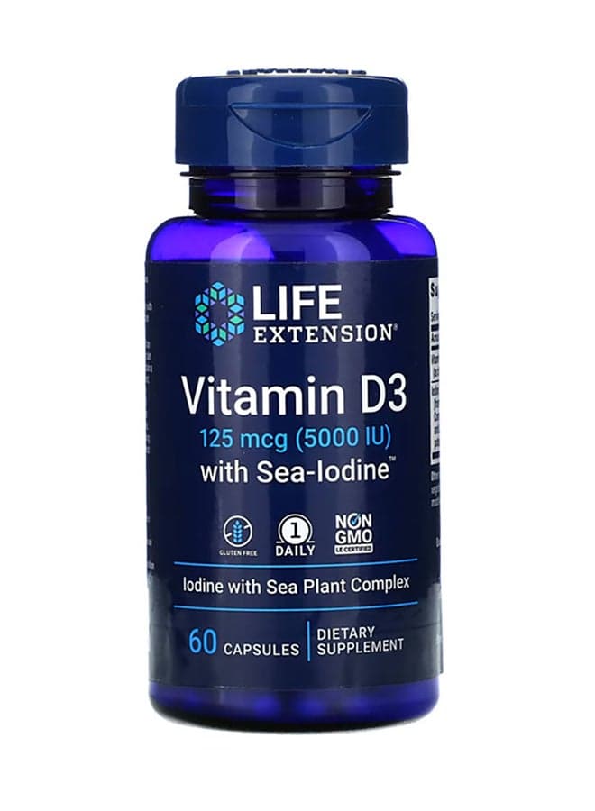 Vitamin D3 With Sea Iodine - 60 Capsules