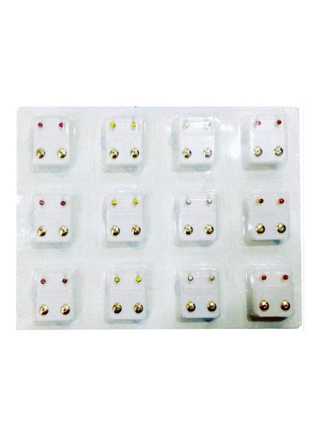 Pair Of 12 Stud Earring Set