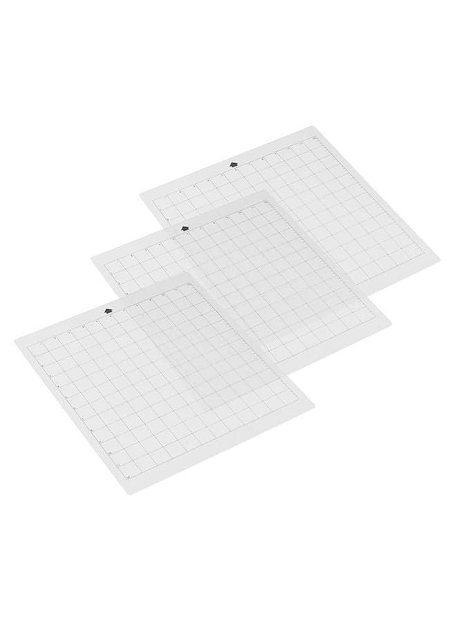 3-Piece Adhesive Cutting Mat With Measuring Grid Clear