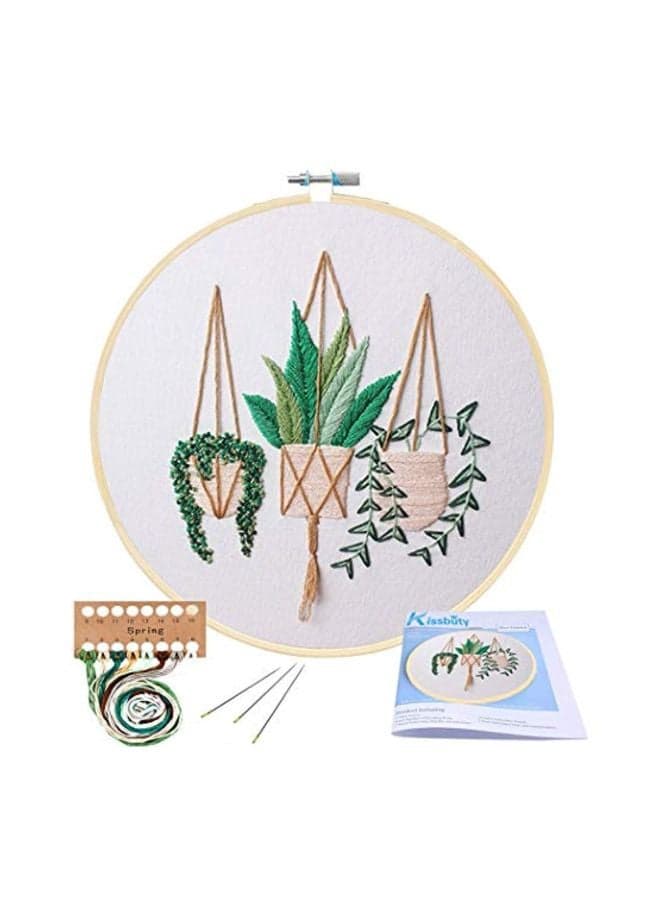 Embroidery Starter Kit White/Green/Beige