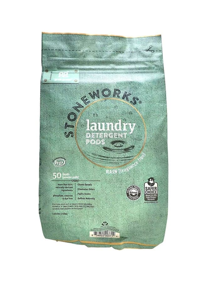 Stoneworks Rain Laundry Detergent Pod Green/Black/White 750grams