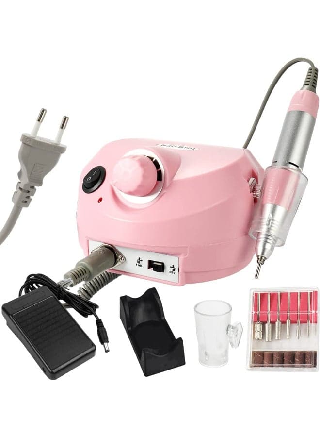 Professional Electric Drill Machine File Polisher Manicure Kit Pink
