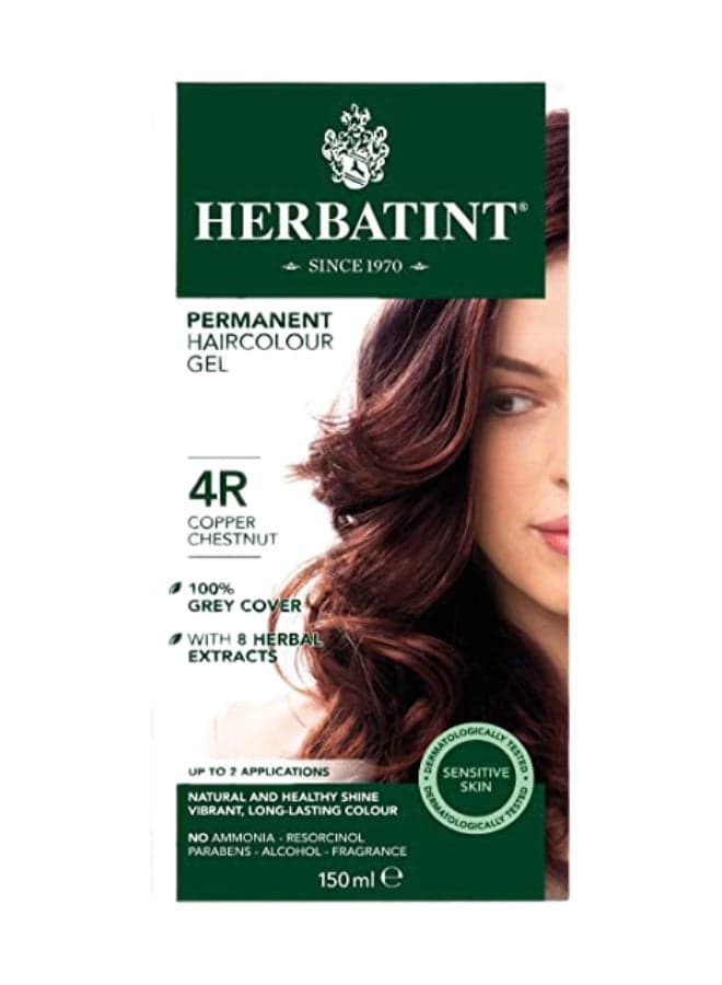 Long Lasting Permanent Hair Colour Gel 4R Copper Chestnut 150ml