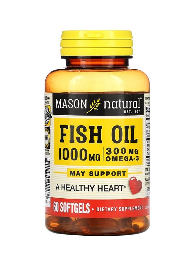Omega-3 Fish Oil Dietary Supplement 1000 mg - 60 Softgels