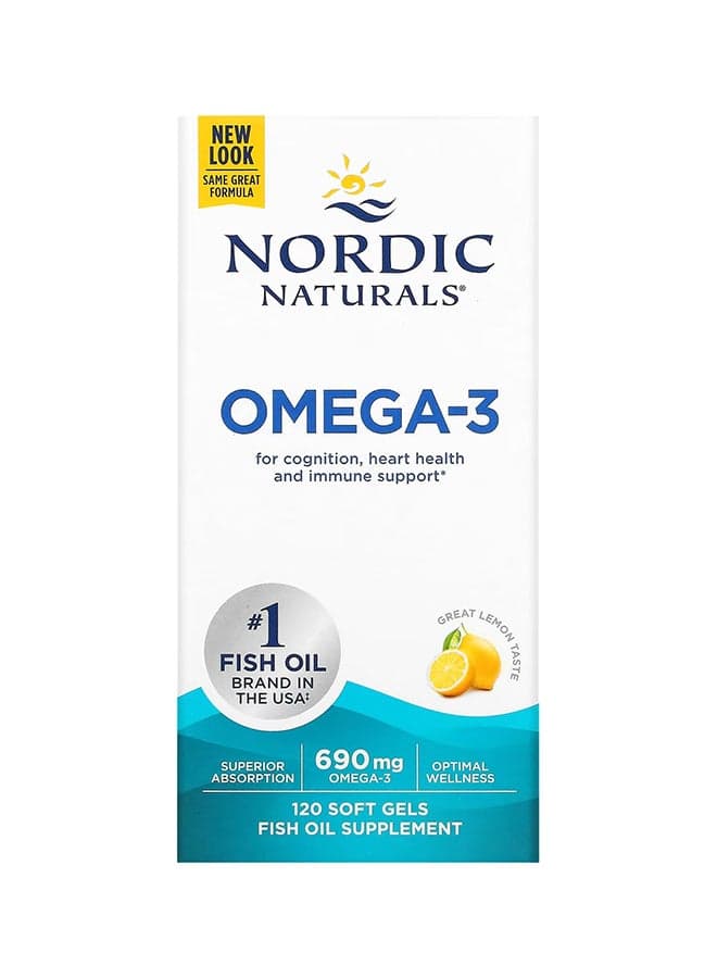 Omega-3 Lemon Fish Oil Supplement 690 mg - 120 Softgels
