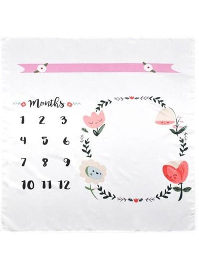 Milestone Baby Month Printed Soft Photography Prop Blanket