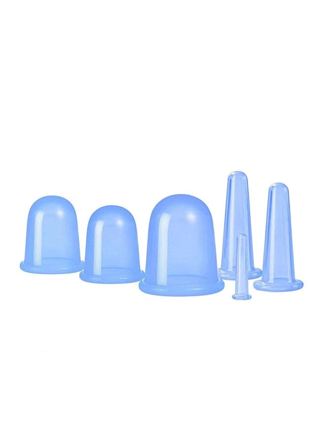 6-Piece Facial And Home Use Massage Cups Set Blue
